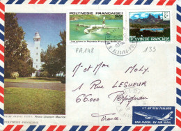 POLYNESIE AFFRANCHISSEMENT COMPOSE SUR LETTRE POUR LA FRANCE 1980 - Cartas & Documentos