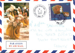 POLYNESIE SEUL SUR LETTRE POUR LA FRANCE 1992 - Storia Postale