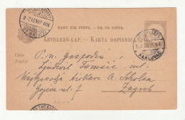 Hungary Croatia Postal Stationery Postal Card Levelezőlap Dopisnica Posted 1900 Karlovac To Zagreb B240401 - Kroatien