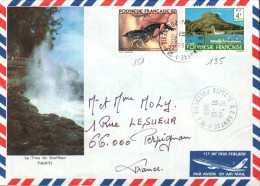 POLYNESIE AFFRANCHISSEMENT COMPOSE SUR LETTRE POUR LA FRANCE 1980 - Brieven En Documenten