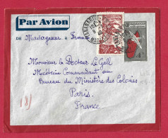 !!! MADAGASCAR, LETTRE PAR AVION DE TANANARIVE POUR PARIS DE 1940 - Poste Aérienne