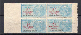 !!! FISCAUX, TAXE DE LUXE BLOC DE 4 N°35 NEUF ** - Stamps