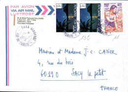 POLYNESIE AFFRANCHISSEMENT COMPOSE SUR LETTRE POUR LA FRANCE 1979 - Storia Postale