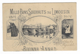 CPA MILLE BONS SOUHAITS DU LIMOUSIN, BUONNA ANNAD, 1901 1902 - Limousin