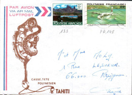 POLYNESIE AFFRANCHISSEMENT COMPOSE SUR LETTRE POUR LA FRANCE 1981 - Covers & Documents