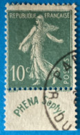 France 1924-26 : Type Semeuse Fond Plein, Inscriptions Maigres Avec Bandelette Phena N° 188 Oblitéré - Usados