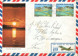 POLYNESIE AFFRANCHISSEMENT COMPOSE SUR LETTRE POUR LA FRANCE 1981 - Covers & Documents