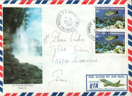 POLYNESIE AFFRANCHISSEMENT COMPOSE SUR LETTRE POUR LA FRANCE 1981 - Lettres & Documents