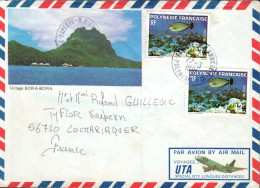 POLYNESIE AFFRANCHISSEMENT COMPOSE SUR LETTRE POUR LA FRANCE 1981 - Lettres & Documents