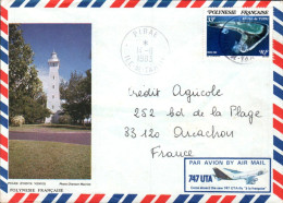 POLYNESIE SEUL SUR LETTRE POUR LA FRANCE 1983 - Storia Postale