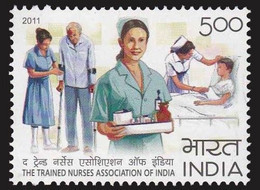 India 2011 MNH 1v, Nurse, Medicine, Health, Crutches, Old Age - First Aid