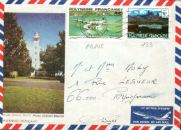 POLYNESIE AFFRANCHISSEMENT COMPOSE SUR LETTRE POUR LA FRANCE 1981 - Storia Postale