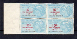 !!! FISCAUX, TAXE DE LUXE BLOC DE 4 N°36 NEUF ** - Stamps