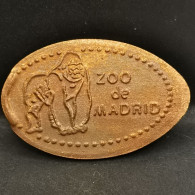PIECE ECRASEE ZOO DE MADRID ESPAGNE / ELONGATED COIN SPAIN - Souvenir-Medaille (elongated Coins)