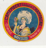 G G 359 /  ETIQUETTE DE FROMAGE  CAMEMBERT  VERJAT 50%  FABRIQUE EN CHAMPAGNE SEMOINE (AUBE) - Cheese