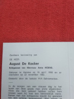 Doodsprentje August De Kocker / Hamme 16/4/1908 - 23/11/1982 ( Anna Hoens ) - Religion & Esotericism