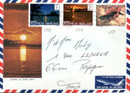 POLYNESIE AFFRANCHISSEMENT COMPOSE SUR LETTRE POUR LA FRANCE 1980 - Storia Postale