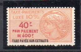 !!! FISCAL, TAXE DE LUXE N°57 NEUF ** - Stamps