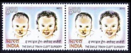 India 2011 MNH Pair, Medicine, Health, Surgery, The Smile Train - Disease