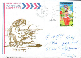 POLYNESIE SEUL SUR LETTRE POUR LA FRANCE 1980 - Briefe U. Dokumente