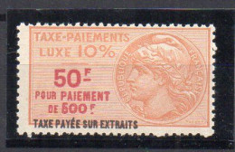 !!! FISCAL, TAXE DE LUXE N°58 NEUF * SIGNE CALVES - Marken