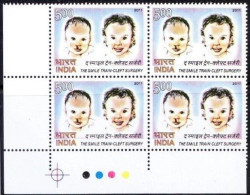 India 2011 MNH Blk 4, TL, Lo Lt. Medicine, Surgery, Smile Train - Disease