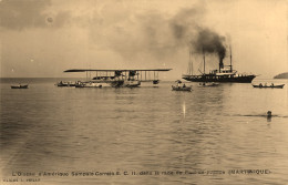 Fort De France , Martinique * Carte Photo Aviation Oiseau D'amérique SAMPAIO CORREIO S.C.II * Avion Hydravion Aviateur - Fort De France