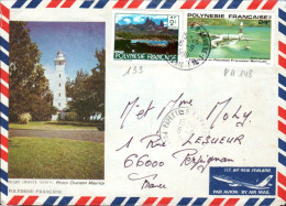 POLYNESIE AFFRANCHISSEMENT COMPOSE SUR LETTRE POUR LA FRANCE 1980 - Covers & Documents