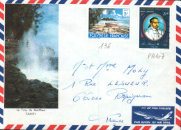 POLYNESIE AFFRANCHISSEMENT COMPOSE SUR LETTRE POUR LA FRANCE 1981 - Storia Postale