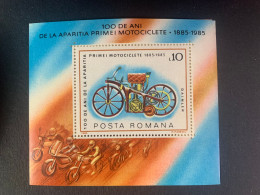 ROMANIA 1985 Vintage Motor Cycle Block MNH - Neufs