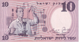 BILLETE DE ISRAEL DE 10 SHEQALIM DEL AÑO 1958 SIN CIRCULAR (UNC)(BANKNOTE) - Israel