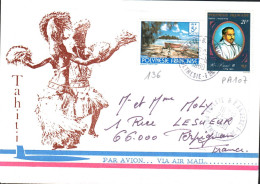 POLYNESIE AFFRANCHISSEMENT COMPOSE SUR LETTRE POUR LA FRANCE 1980 - Cartas & Documentos