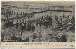 GUERRE 14-18  Un Bivouac Allemand En Belgique , Près MOULAND , Photo Prise D'une Maison Incendiée - Guerre 1914-18