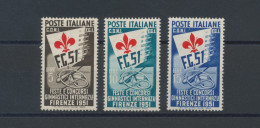 1951 Italia - Repubblica , Giochi Ginnici, 3 Valori, N. 661/63, MNH** - Otros & Sin Clasificación