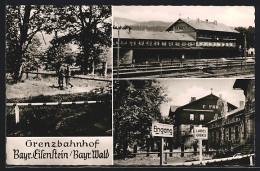 AK Bayr. Eisenstein /Bayr. Wald, Grenzbahnhof, Landesgrenze, Ortspartie Mit Soldaten  - Autres & Non Classés