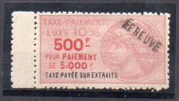 !!! FISCAL, TAXE DE LUXE N°63 SURCH EPREUVE NEUVE * SIGNEE CALVES - Sellos