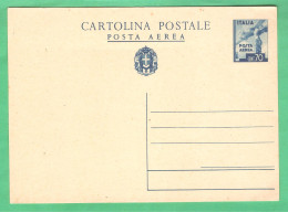 REGNO D'ITALIA 1943 CARTOLINA POSTALE VEIII POSTA AEREA 70 C Turchino (FILAGRANO C100) NUOVA - Interi Postali