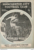 CO / PROGRAMME FOOTBALL Program MANCHESTER CITY England 1973 SHEFFIELD UNITED 24 Pages - Programs
