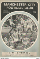 CO / PROGRAMME FOOTBALL Program MANCHESTER CITY England 1972 LIVERPOOL 24 PAGES - Programs