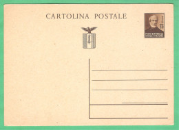REPUBBLICA SOCIALE ITALIANA 1944 CARTOLINA POSTALE GIUSEPPE MAZZINI 30 C Bruno (FILAGRANO C112) NUOVA - Entero Postal