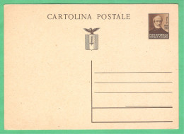 REPUBBLICA SOCIALE ITALIANA 1944 CARTOLINA POSTALE GIUSEPPE MAZZINI 30 C Bruno (FILAGRANO C112) NUOVA - Ganzsachen