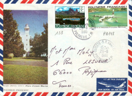 POLYNESIE AFFRANCHISSEMENT COMPOSE SUR LETTRE POUR LA FRANCE 1980 - Covers & Documents