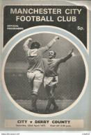 CO / PROGRAMME FOOTBALL Program MANCHESTER CITY England 1972 DERBY COUNTY 24 PAGES - Programme