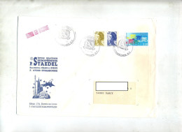 Lettre  Cachet Strasbourg Philatelie Sur Cyclisme Illustré Fusee Concorde - Handstempel