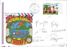 POLYNESIE SEUL SUR LETTRE POUR LA FRANCE 1981 - Storia Postale