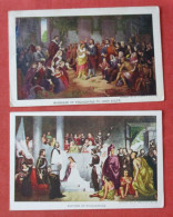 Lot Of 2 Cards. Baptism & Marriage Of Pocahontas.     Ref 6396 - Indiens D'Amérique Du Nord