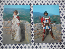 LOTTO 2 CARTOLINE - POSTCARD - DA COLLEZIONE - COSTUMI MAROSTICA COSTUME PARTITA SCACCHI BALESTRERE DAMA  DONNA - Trachten