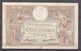 BILLETE DE FRANCIA DE 100 FRANCOS DE 1935 DR - 5 F 1912-1917 ''Bleu''