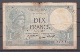 BILLETE DE FRANCIA DE 10 FRANCOS DE 1927 V - 5 F 1912-1917 ''Bleu''
