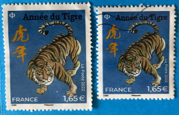 France 2022 : Année Lunaire Chinoise Du Tigre N° 5550 à 5551 Oblitéré - Usados